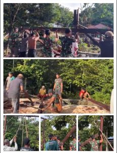 Pos Subin Bersama Masyarakat Subin Bersatu Dalam Pembangunan Rumah