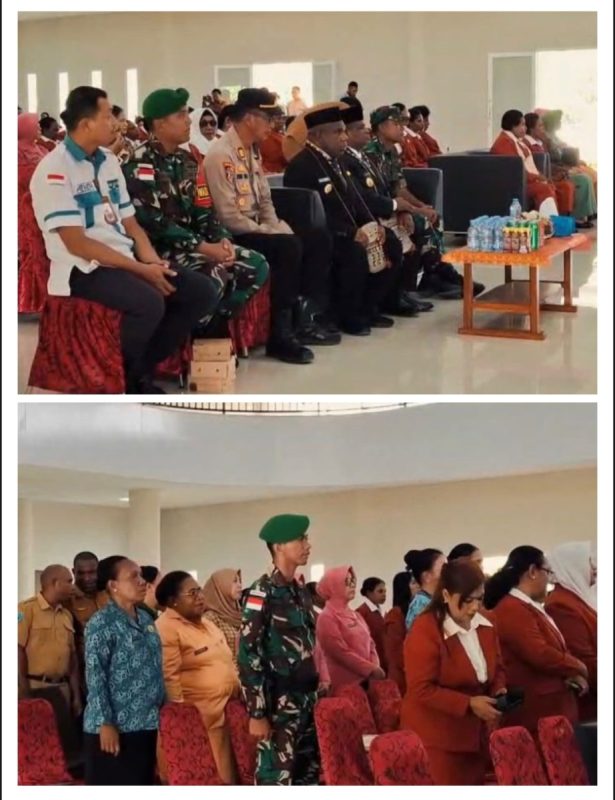 Satgas Pamtas Kewilayahan Yonif 763/SBA Hadiri Pengukuhan Ketua dan Pelantikan Pengurus Generasi Organisasi Wanita Kabupaten Tambrauw