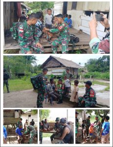 Satgas Kewilayahan Yonif 123/RJW Pos Wonggi, Laksanakan Yankes Door to Door di Kampung Wonggi*