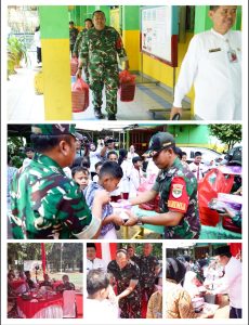 Danrem 051/Wkt dan Irdam Jaya Ikuti Vidcon Bersama Panglima TNI Launching Satuan Pelayanan Pemenuhan Gizi di SDN 03 Pagi Cijantung