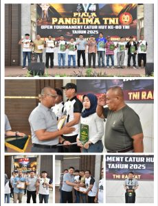 Danrem 031/Wira Bima Resmi Tutup Open Tournament Catur HUT ke-80 TNI