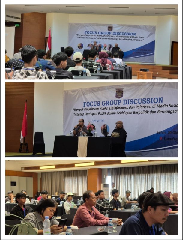 LSM Jalinan Generasi Reformasi (JAGER) Hadiri FGD Pemahaman Bahayanya Hoaks, Disinformasi dan polarisasi di medsos untuk Memelihara Kehidupan Berpolitik dan Berbangsa