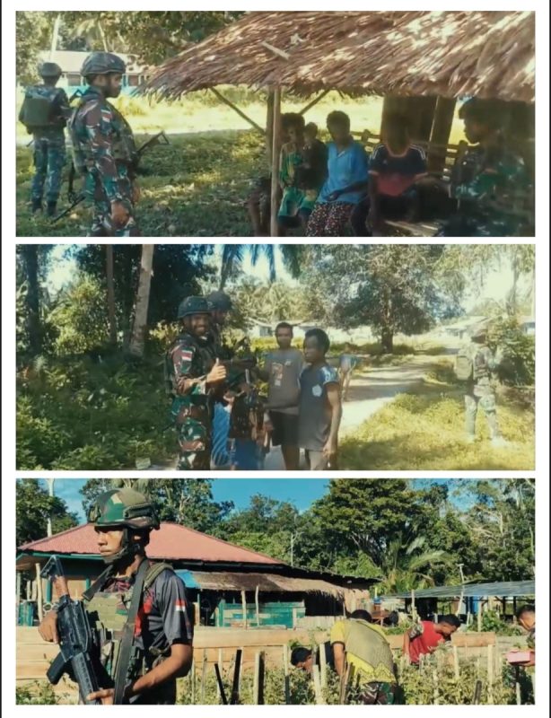 Satgas Pamtas RI-PNG Yonif 763/SBA Pos Kokoda Berbagi Hasil Panen Kepada Masyarakat*